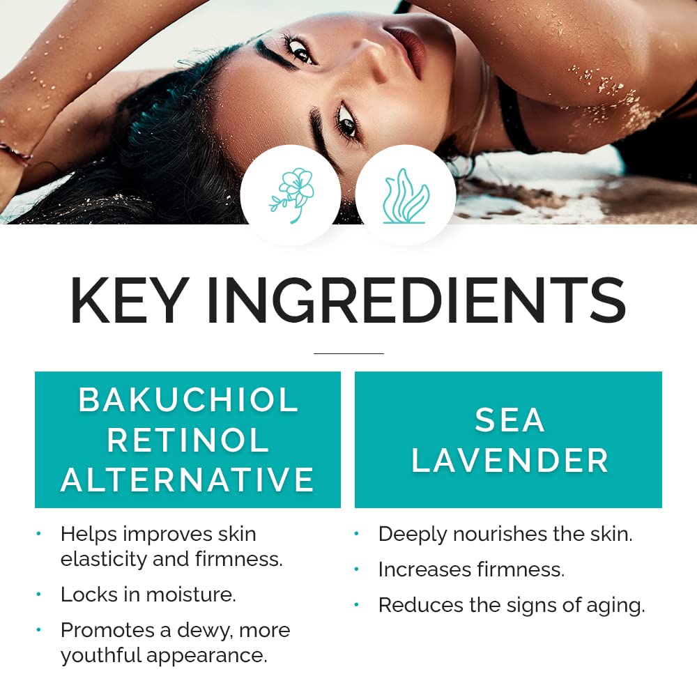Renewing Skin Serum with Sea Lavender & Bakuchiol | VITAMINS AND SEA BEAUTY – Anti-Aging Firming (2 fl oz)
