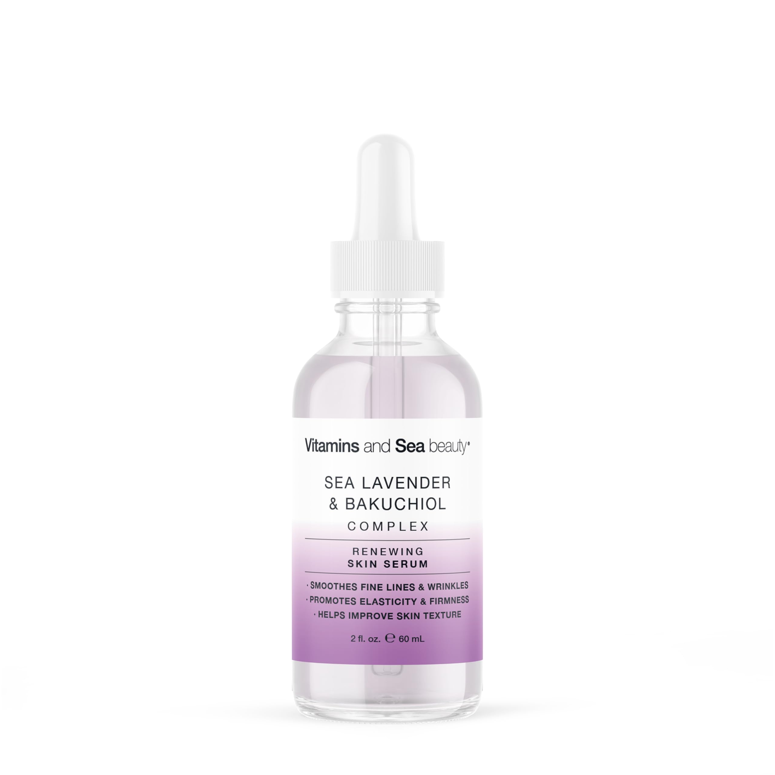 Renewing Skin Serum with Sea Lavender & Bakuchiol | VITAMINS AND SEA BEAUTY – Anti-Aging Firming (2 fl oz)