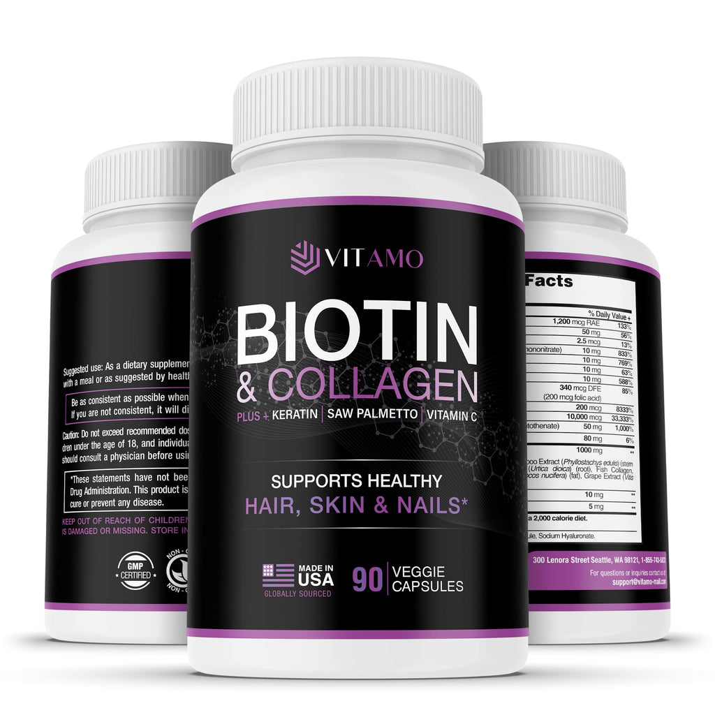 Vitamo Postpartum Hair Loss Vitamins for Women | Postnatal Hair Growth with Hyaluronic Acid & Biotin | 90 Capsules