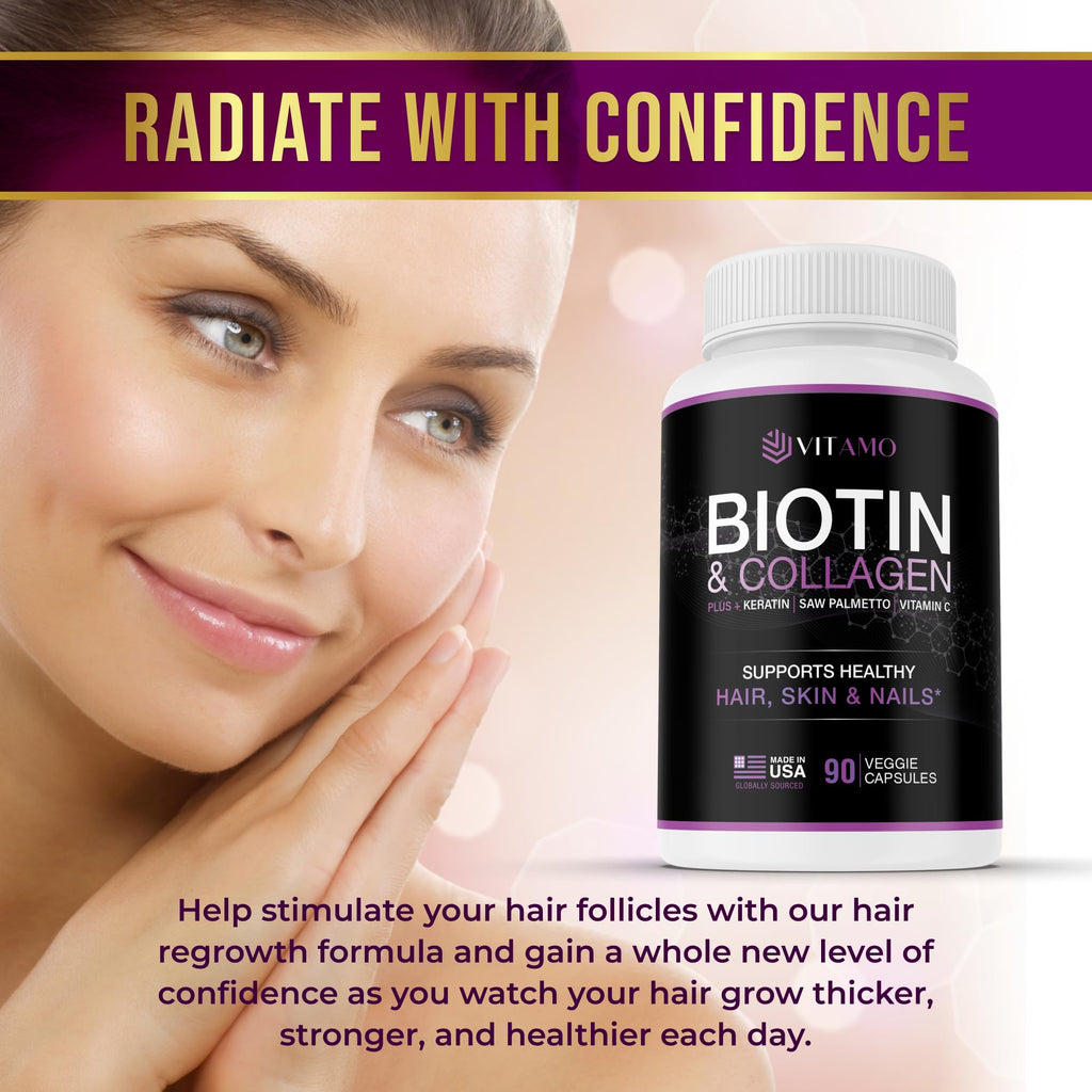 Vitamo Postpartum Hair Loss Vitamins for Women | Postnatal Hair Growth with Hyaluronic Acid & Biotin | 90 Capsules