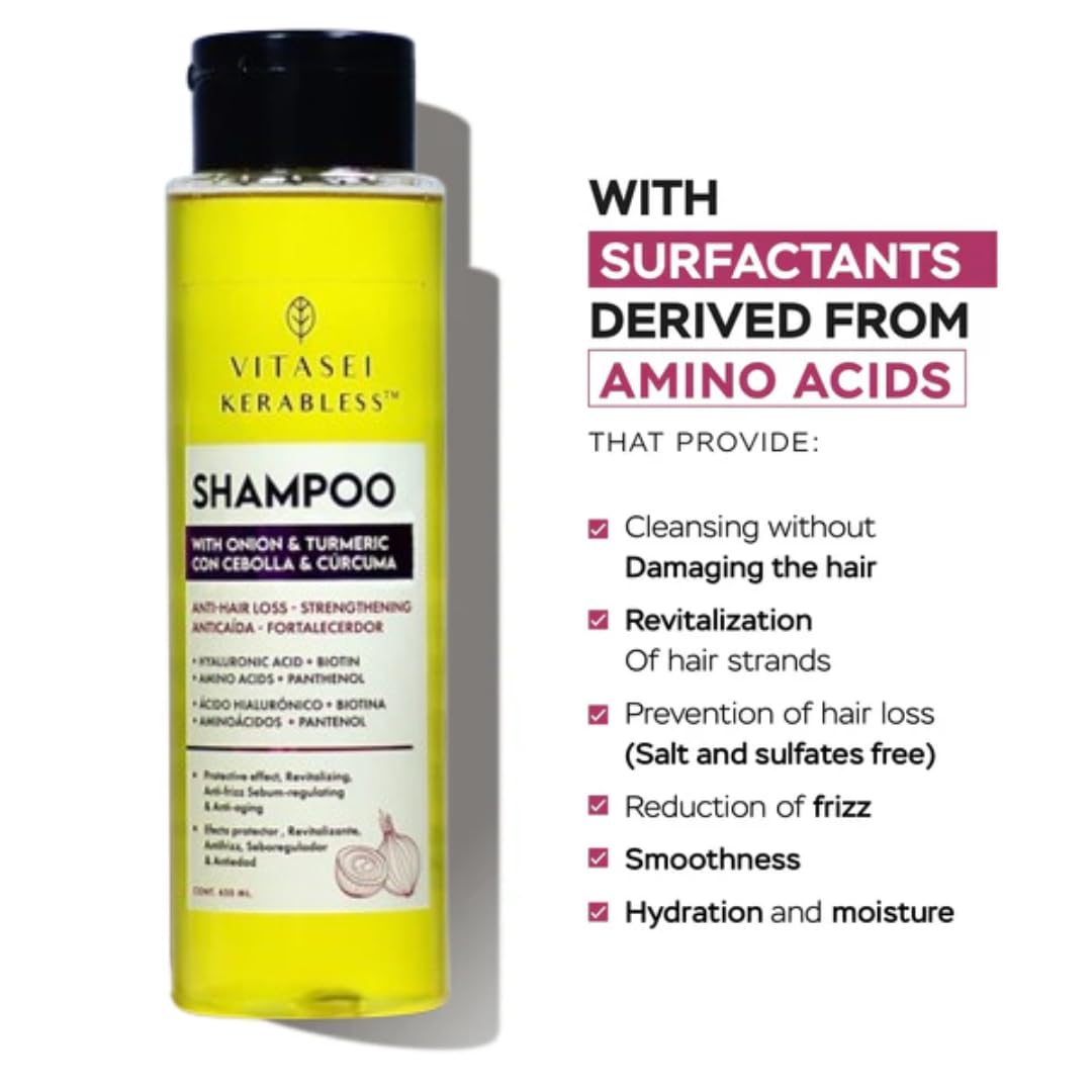 VITASEI Kerabless Shampoo with Onion & Turmeric - Hair Revitalizing & Protection