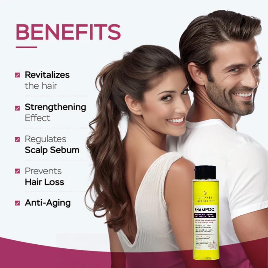 VITASEI Kerabless Shampoo with Onion & Turmeric - Hair Revitalizing & Protection