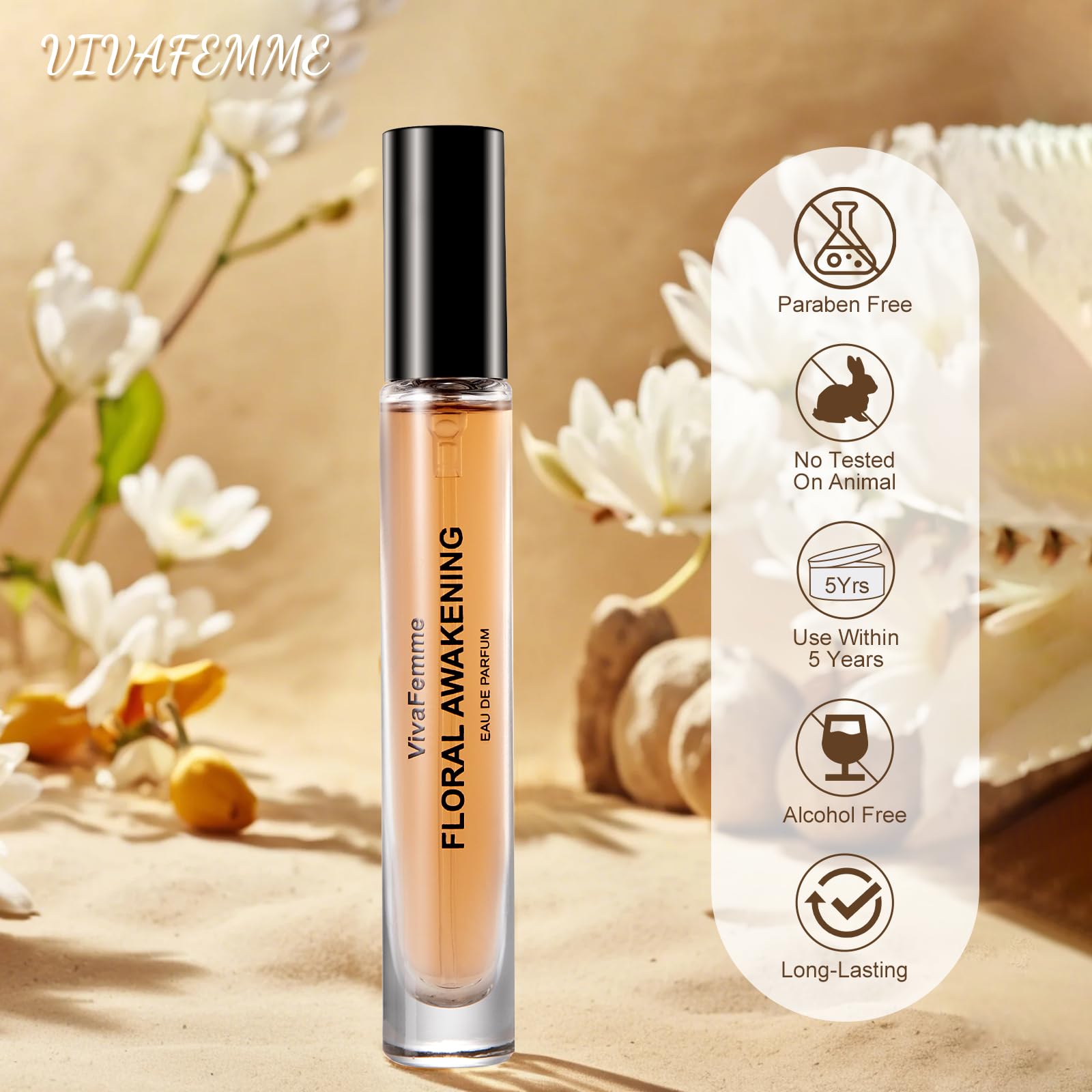 VivaFemme Pheromones Perfume for Women | Floral Eau de Parfum Travel Size 0.34 fl oz