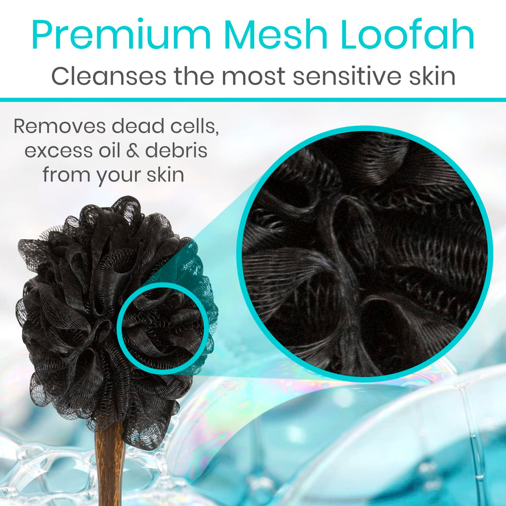 Vive 17-Inch Shower Loofah with Long Handle – Back & Body Scrubber