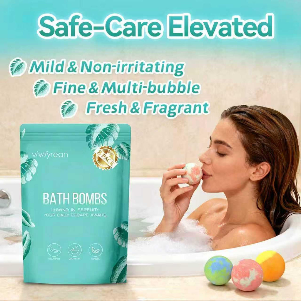 Vivifyrean Bath Bombs Gift Set – 8 Organic Fizzing Bath Bombs for Women