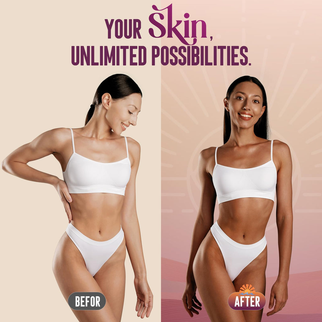 VIVITAN Self Tanner Mousse Kit – 250mL XL + Pro Tools | 1-Hour Express Bronze, No Orange