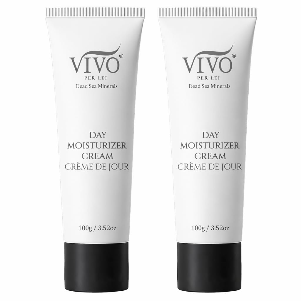 Vivo Per Lei Dead Sea Day Cream – Hydrating Non-Greasy Face Moisturizer for Women | 3.4 Fl Oz Each (Pack of 2)