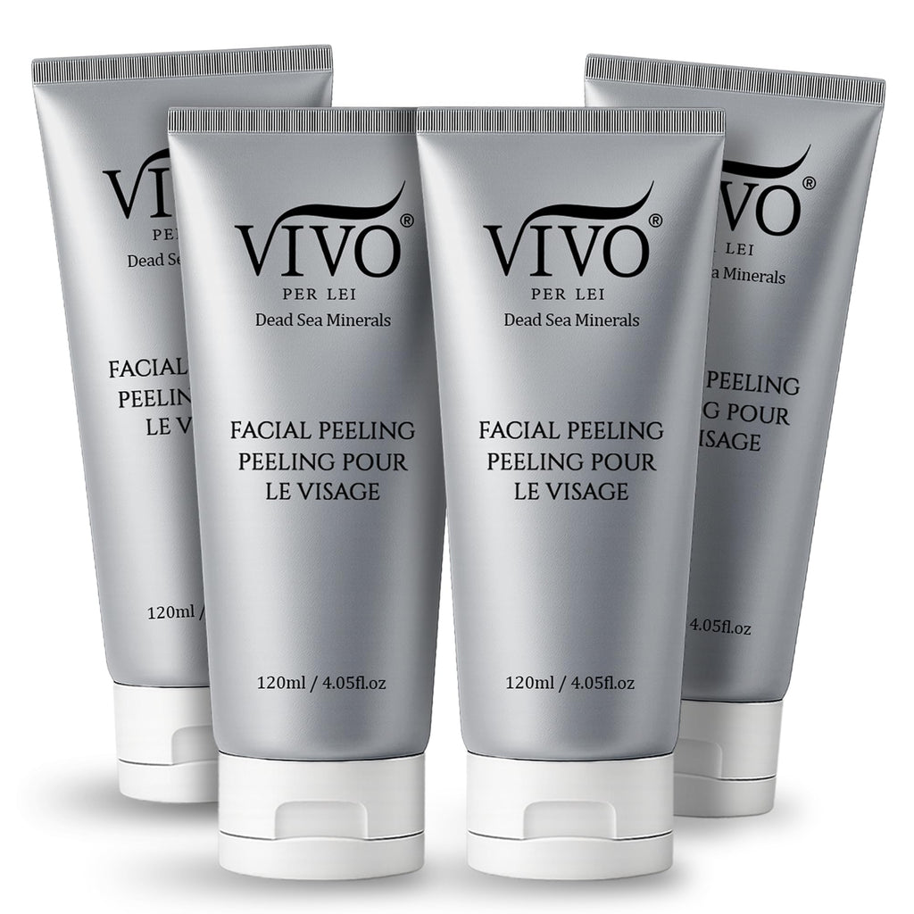 Vivo Per Lei Facial Peeling Gel – Gentle, Non-Abrasive Exfoliator for Sensitive, Dry & Mature Skin (4 x 4.05 oz)