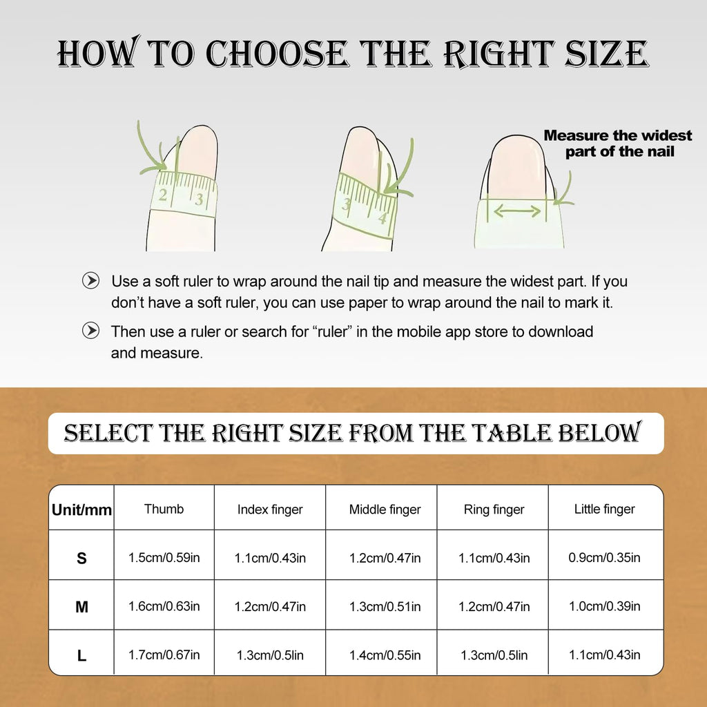 Vlazryk Short Brown French Tip Press-On Nails – 3D Metallic Rhinestones, Reusable (10 PCS)