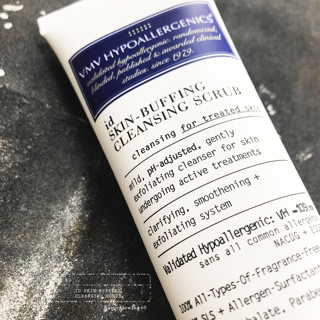 VMV Hypoallergenics Id Skin Buffing Cleansing Scrub - Gentle Exfoliating Cleanser for Active Treatments