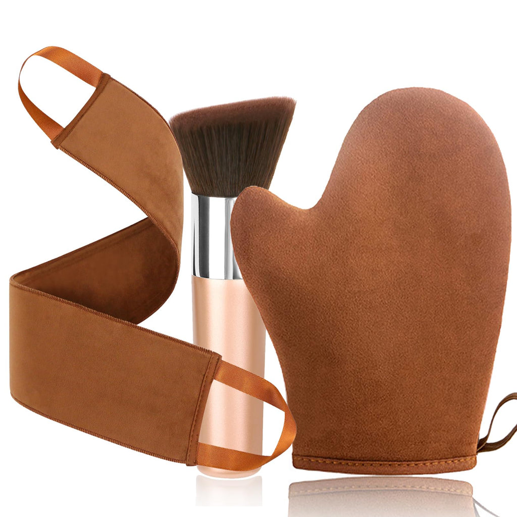 VNIHTT VNITT 3-in-1 Self Tanning Kit | Mitt, Kabuki Brush & Back Applicator