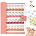 vnjaoi 144 Magnetic Nail Swatch Book – Leather Display with 144 Magnetic Tips & Number Labels for Easy Preview & Storage