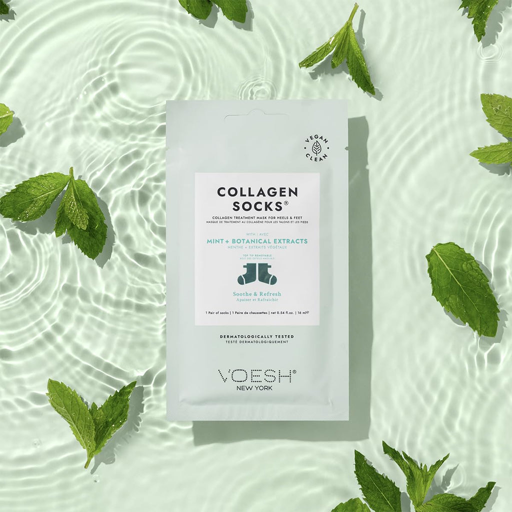 VOESH Collagen Socks with Peppermint Oil – 3 Pack, Vegan Dry Feet & Cracked Heel Care