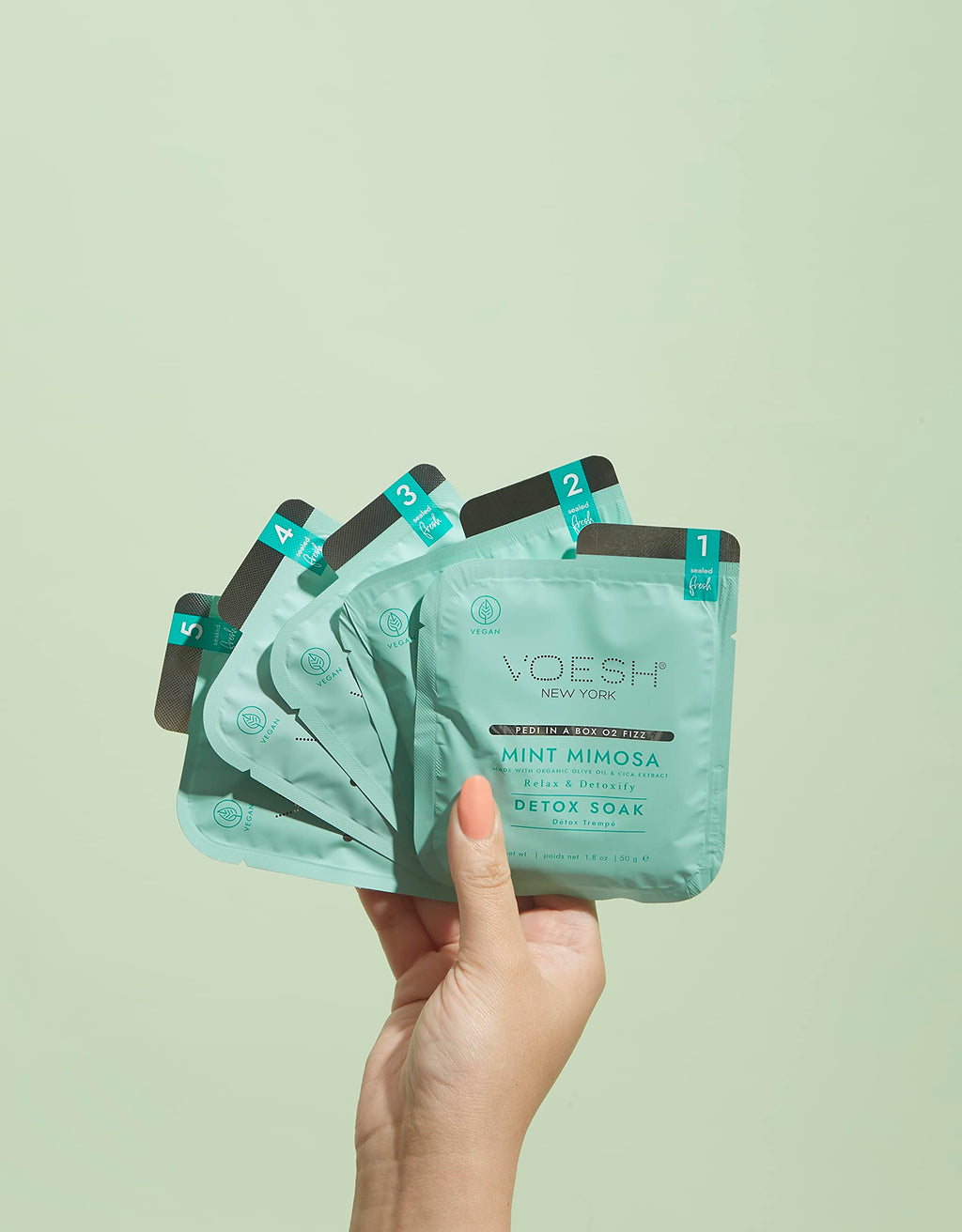 VOESH Pedi in a Box O2 Fizz Mintmosa – 2 Pack Detox Spa Pedicure, At-Home Pedicure Kit