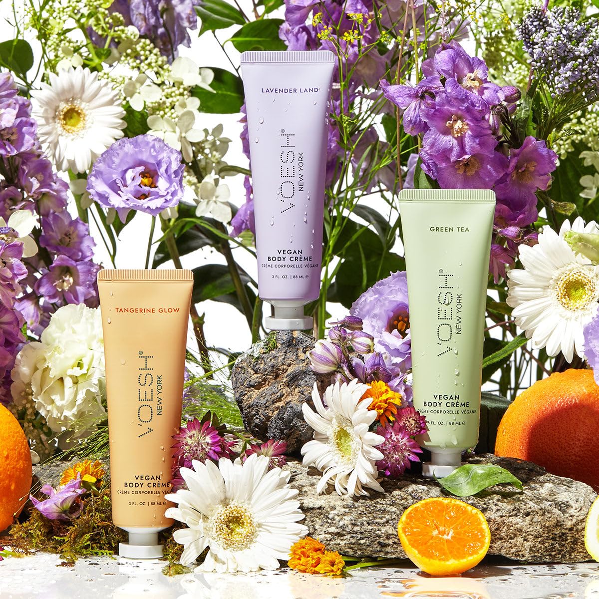 VOESH Vegan Body Creme Trio – Hydrating Skincare Gift Set (Green Tea, Lavender, Tangerine)