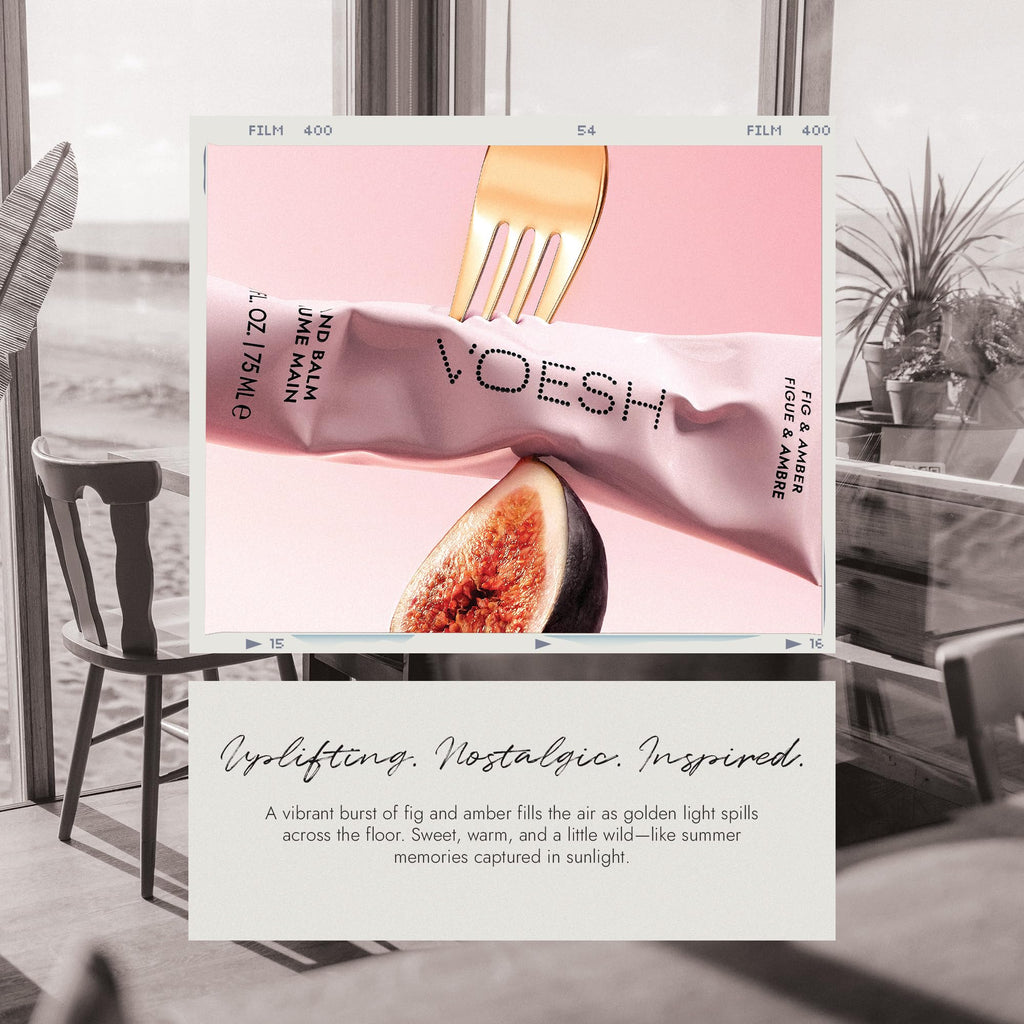 VOESH Vegan Hand Balm Fig & Amber 2.5 oz – Non-Greasy K-Beauty Hand Cream for Dry Hands