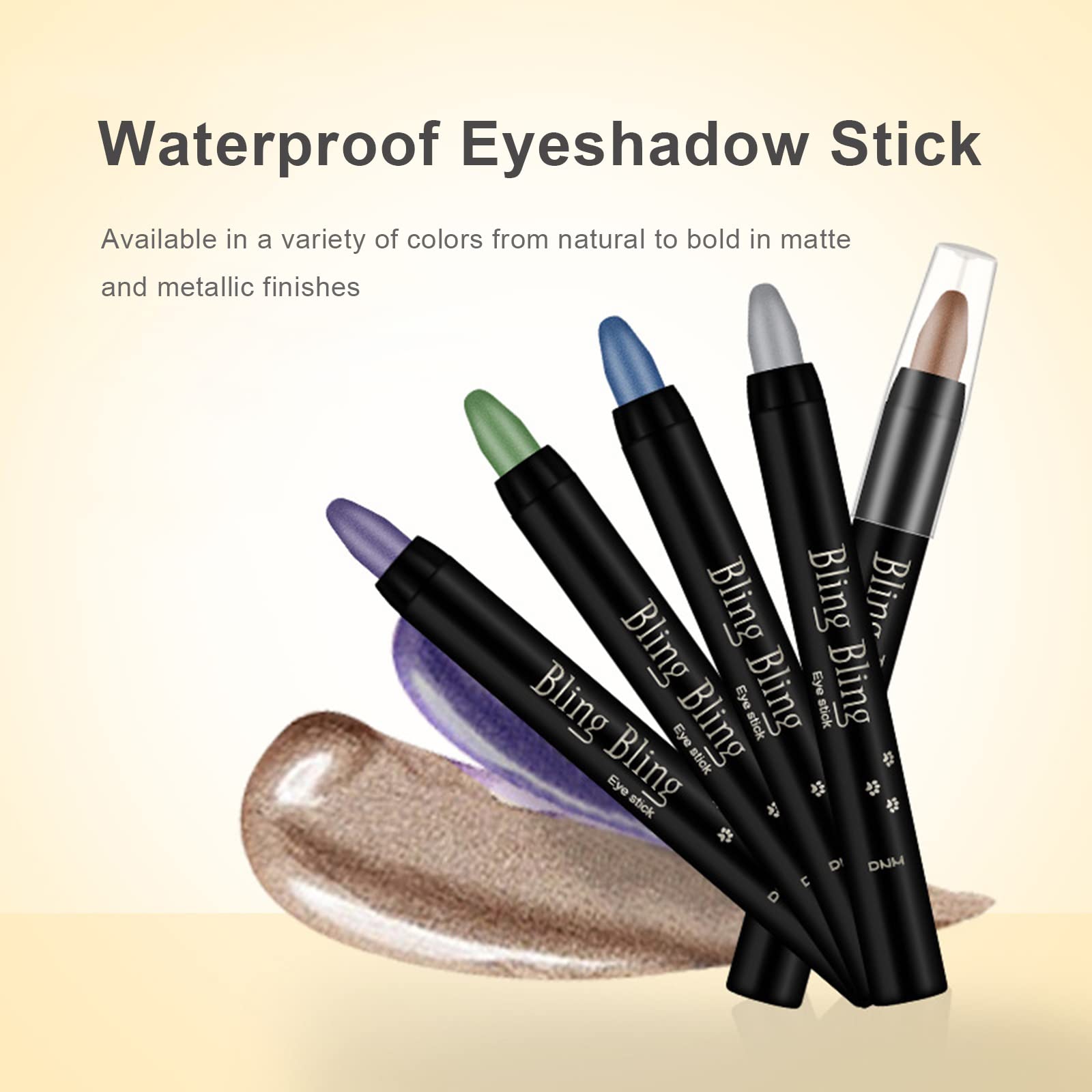 VolksRose 16 Colors Eyeshadow Shimmer Sticks – Creamy, Waterproof Eye Shadow Pencil Set
