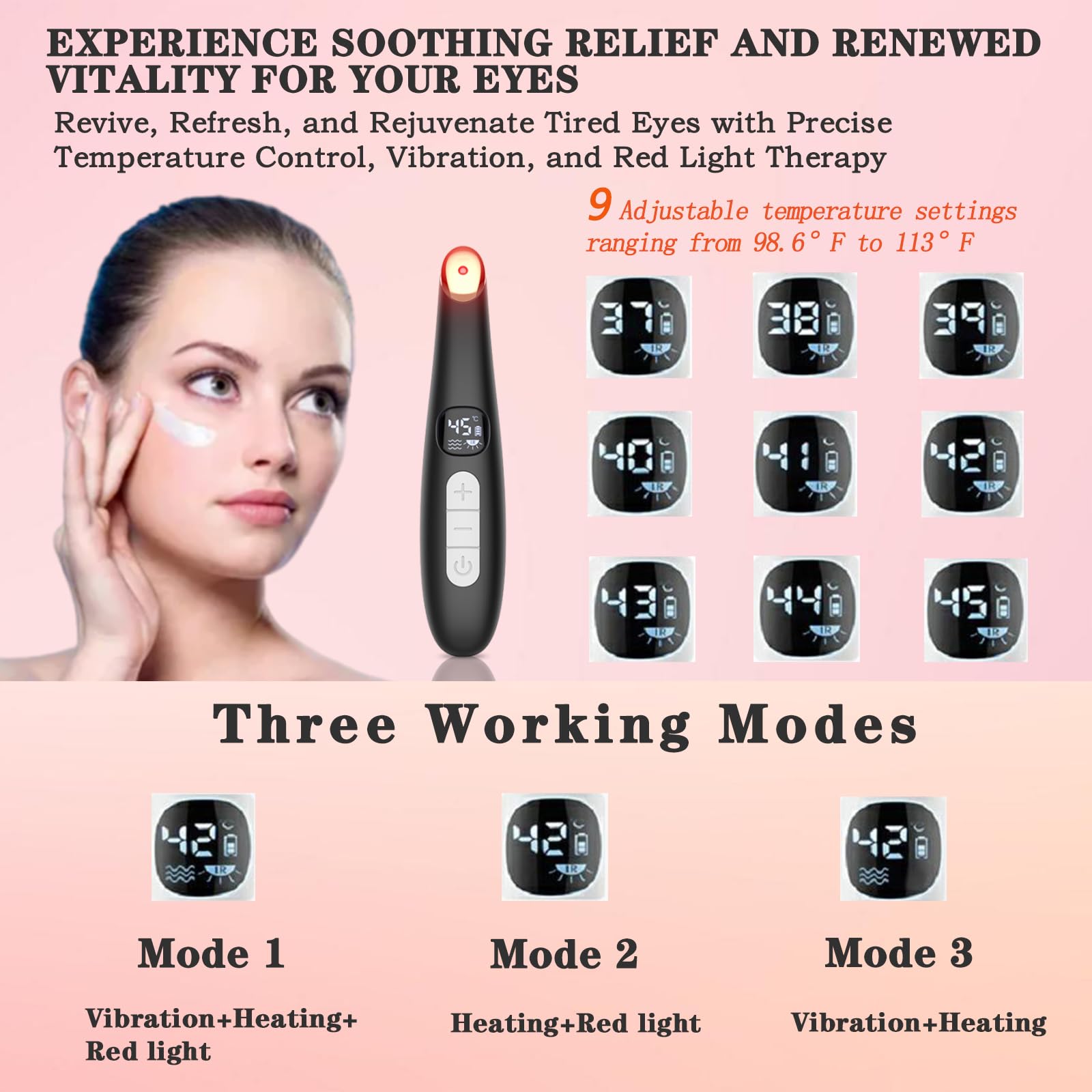 Vowleike Eye Lift Wand | 3-in-1 Eye & Face Massager with Temperature Control