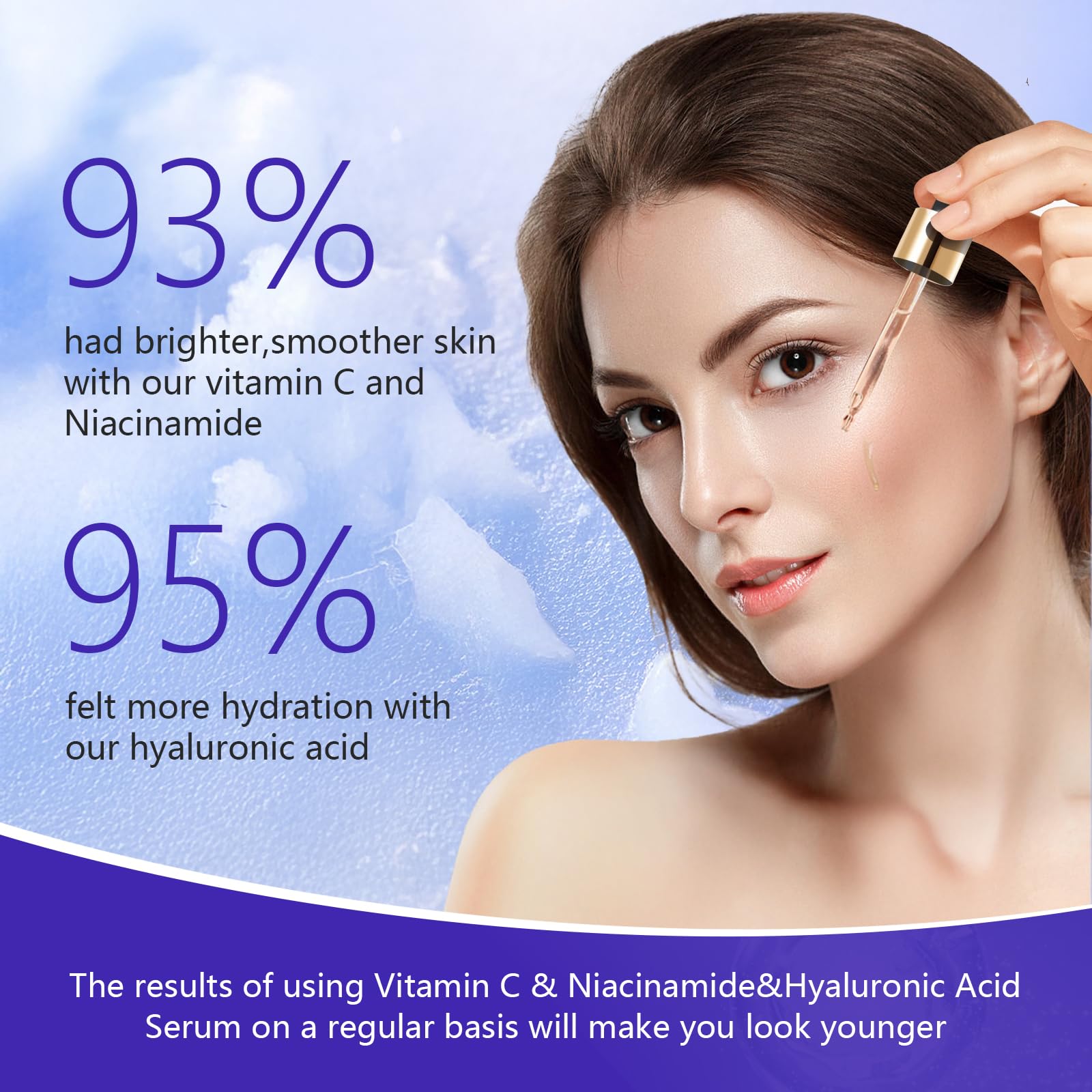 Voyoga Hyaluronic Acid Serum, Vitamin C Serum & Niacinamide Set – 3-Pack