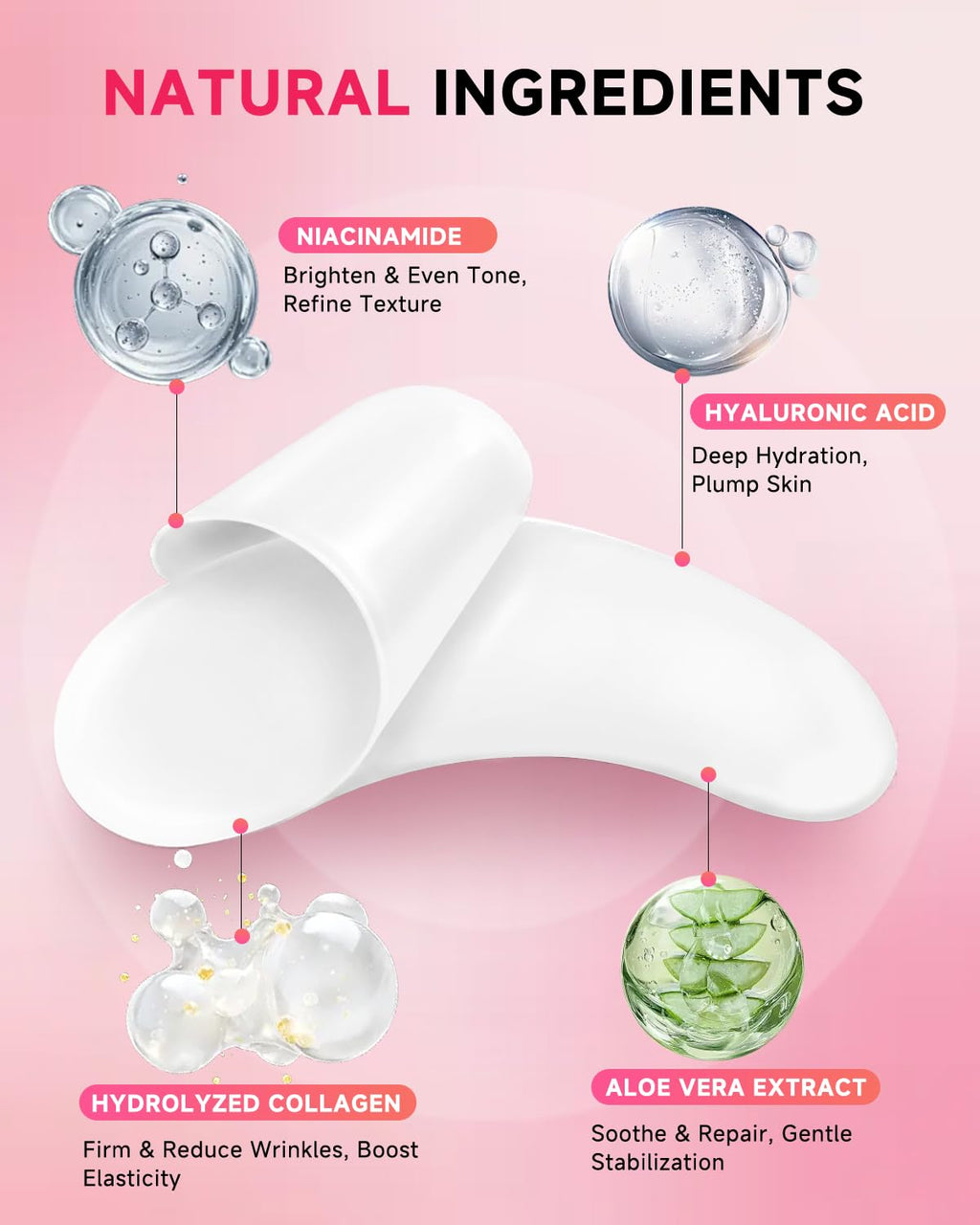 Vryioh 3-in-1 Forehead, Smile Line & Under Eye Patches – Overnight Hyaluronic Acid + Collagen
