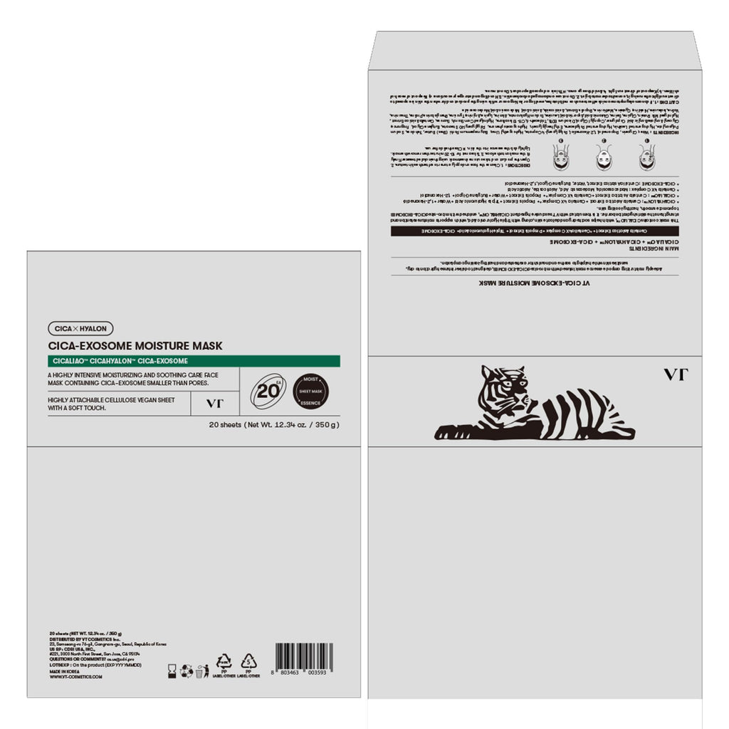 VT COSMETICS Cica-Exosome Moisture Mask – Deep Hydration & Calming (20 Sheets)
