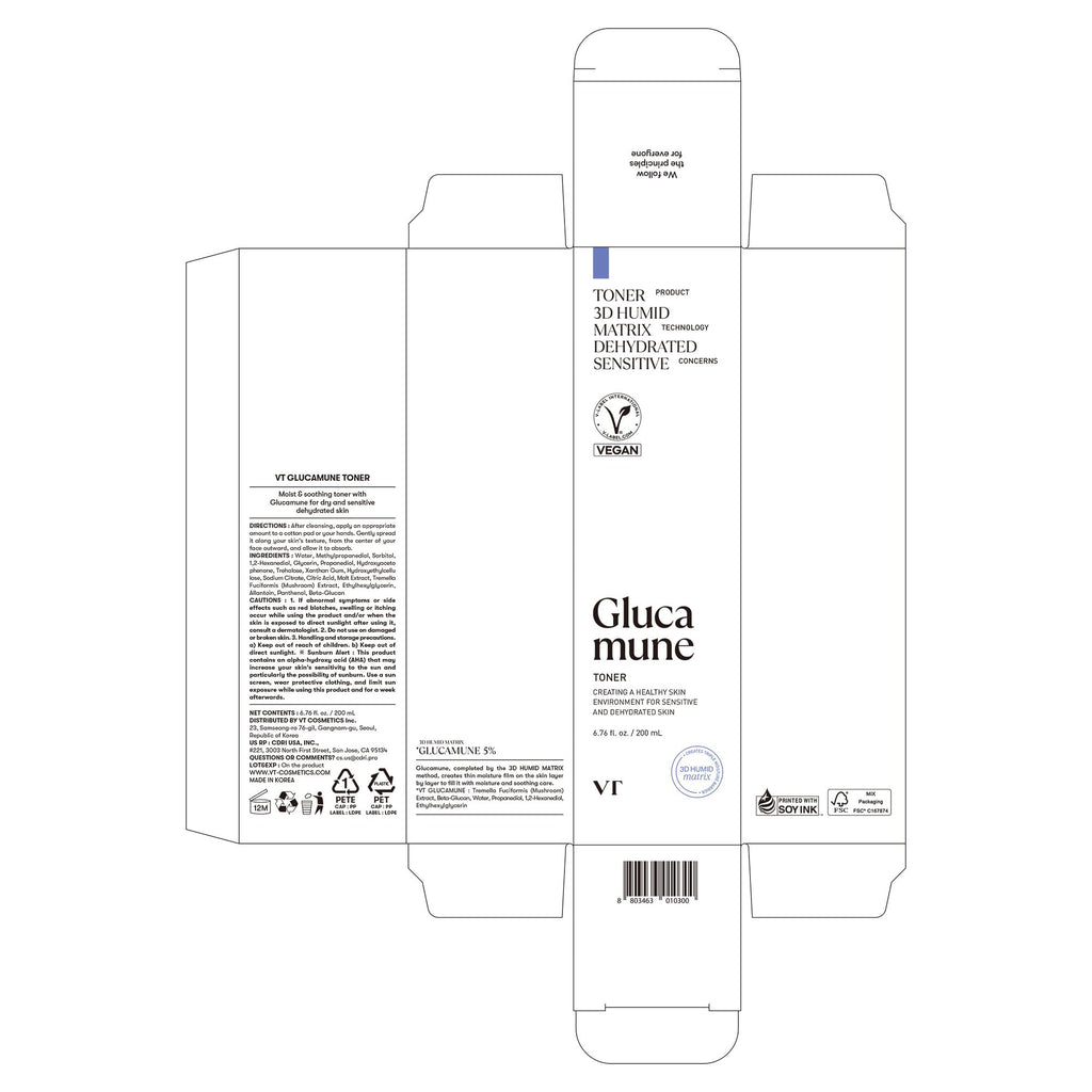 VT COSMETICS Glucamune Facial Toner – Snow Mushroom Hydration for Dry & Sensitive Skin