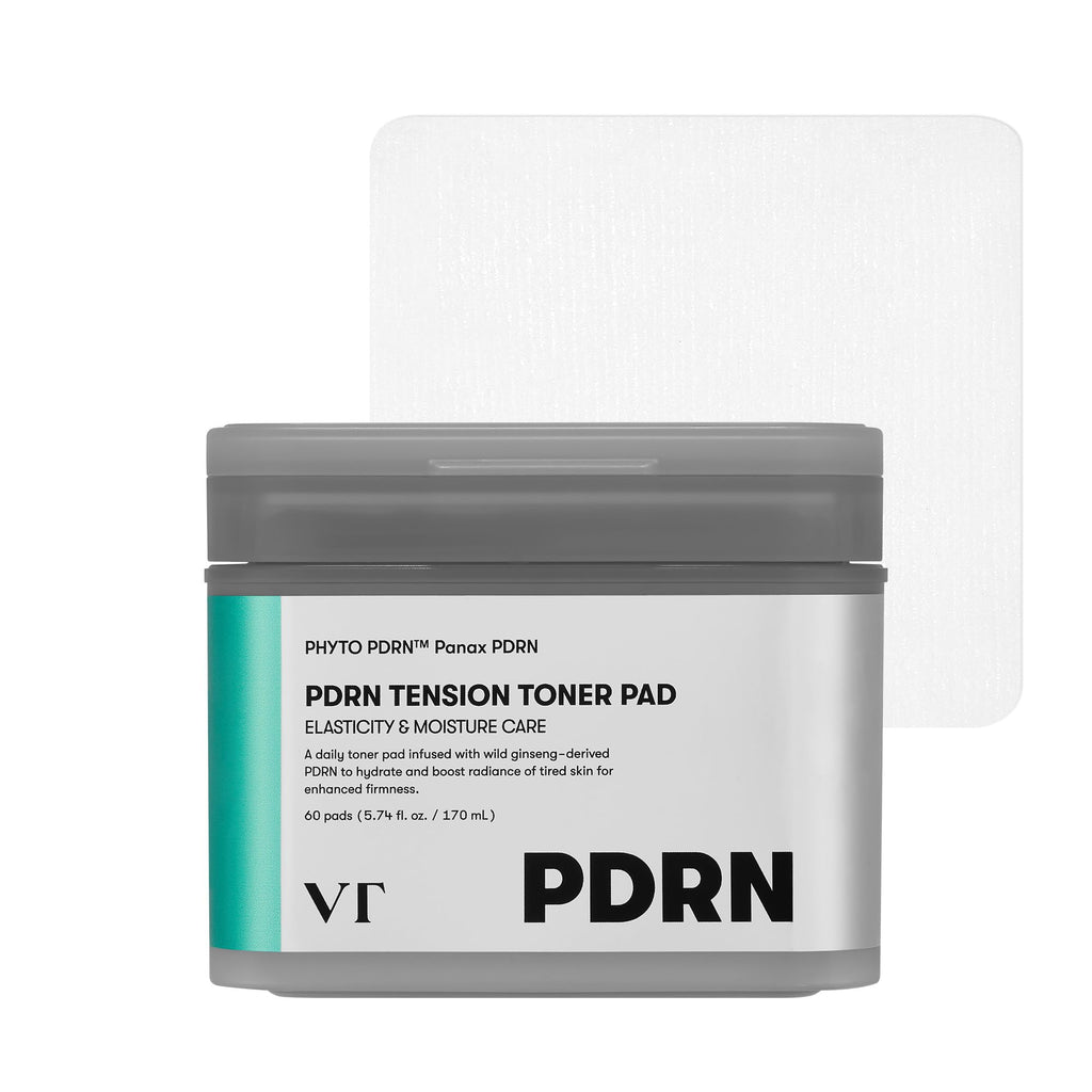 VT COSMETICS PDRN Tension Toner Pad | Hydrating Korean Skincare with 8 Hyaluronic Acids & Panthenol (60 Pads)