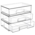 Vtopmart 12.1in Clear Stackable Drawer Organizers — 3 Pack Acrylic Cosmetic Bins