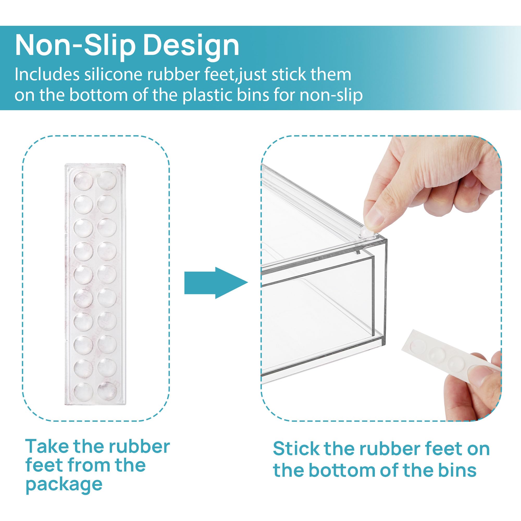 Vtopmart 12.1in Clear Stackable Drawer Organizers — 3 Pack Acrylic Cosmetic Bins