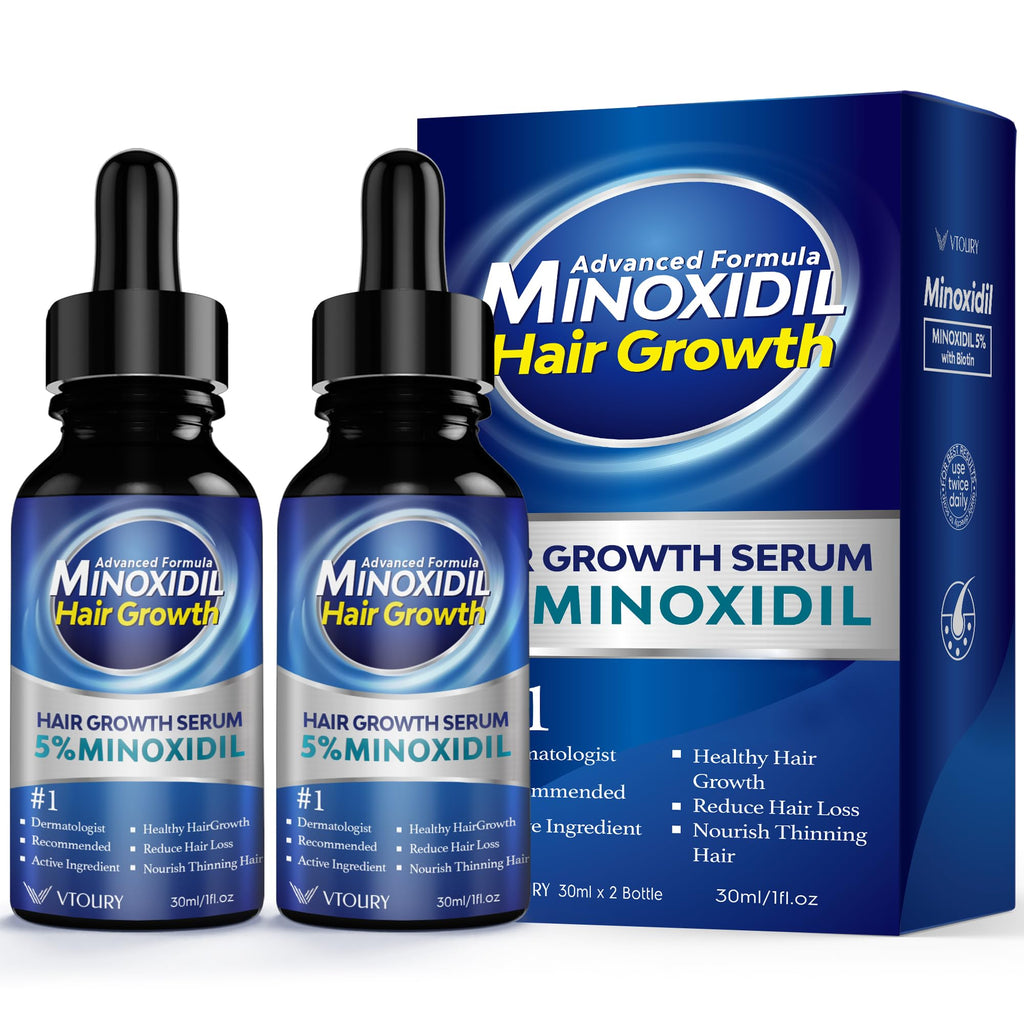VTROUY 2-Pack Minoxidil for Men and Women — Beard Growth Oil & Hair Growth Solution