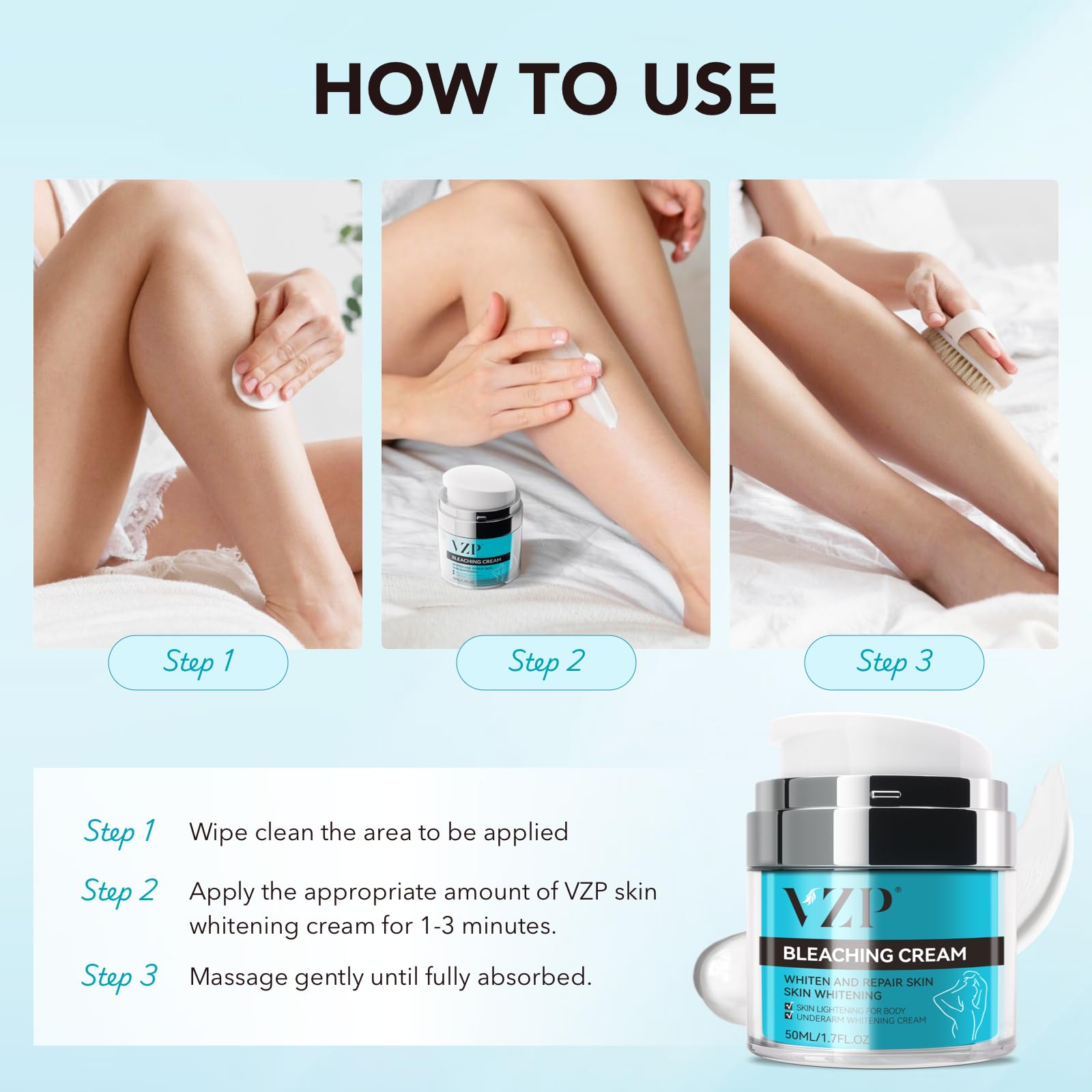 VZP Dark Spot Remover – Vitamin C Body Lightening Cream for Underarms, Elbows & More (1.7 oz)
