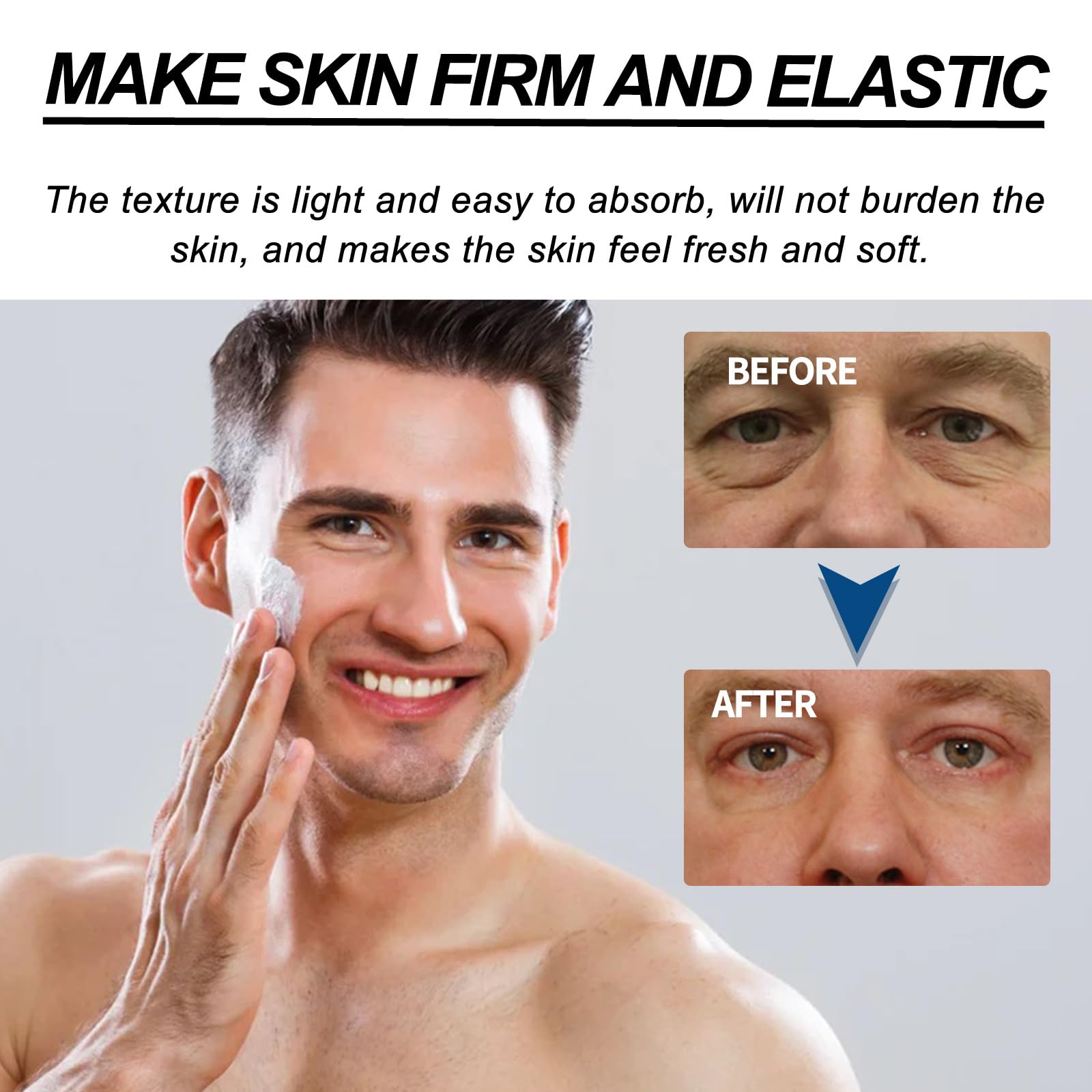 WAESKI 6-in-1 Face Cream for Men – Anti-Aging Moisturizer with Collagen, Hyaluronic Acid & Shea Butter | Reduces Wrinkles, Dark Circles & Puffiness | 1.76 fl oz