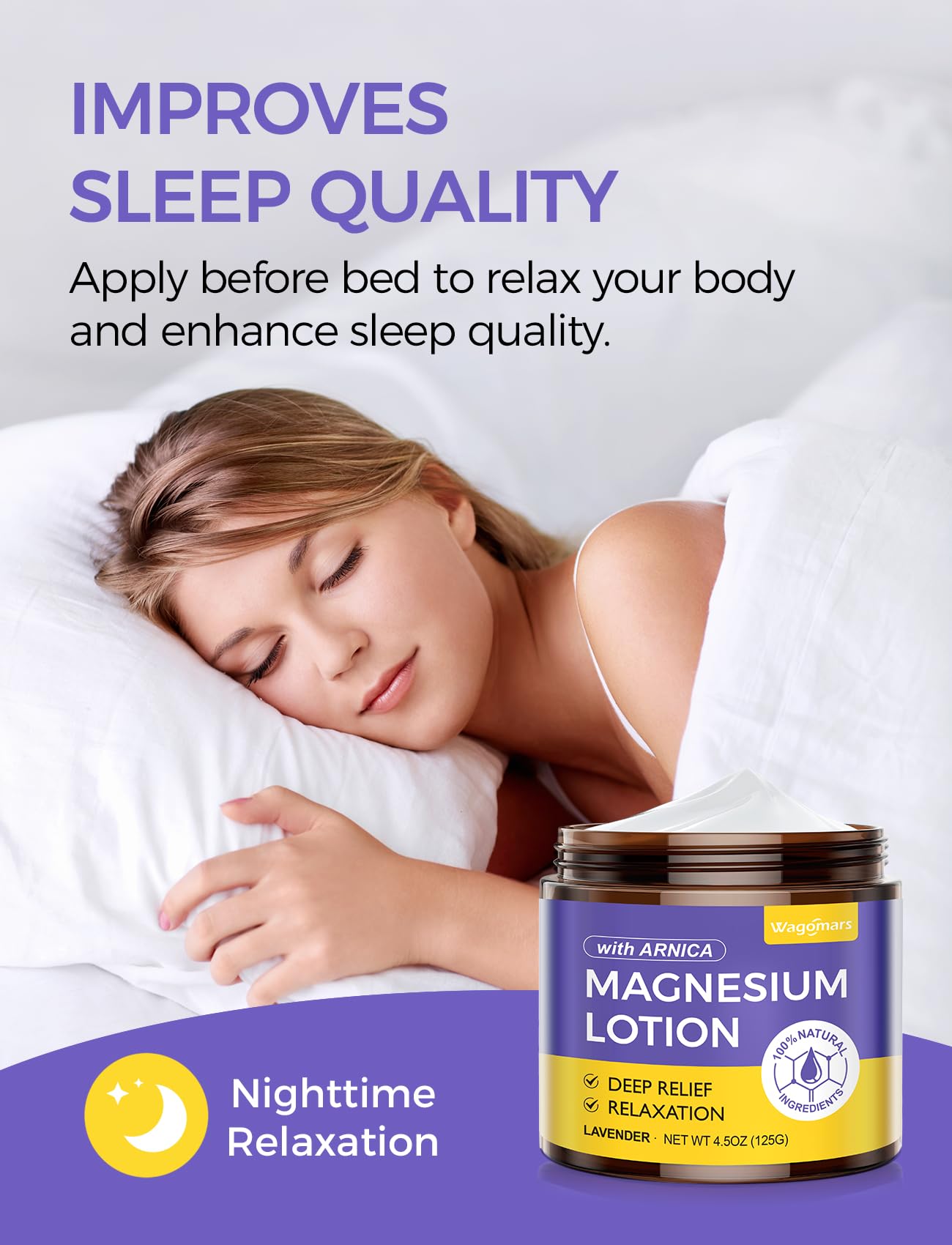 Wagomars Natural Magnesium Lotion for Sleep & Pain Relief | Arnica & Hydration
