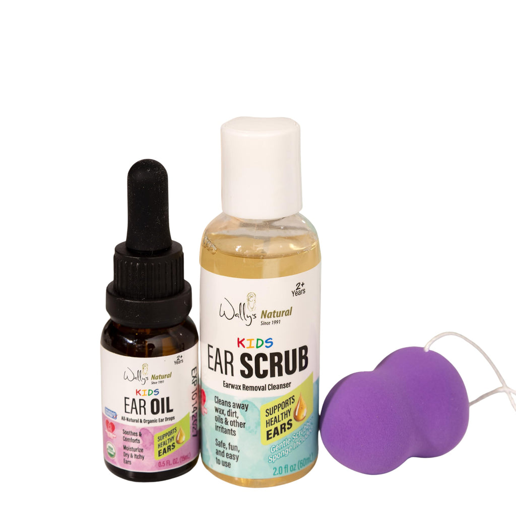 Wally’s Natural Kids Bundle: Organic Ear Oil + Ear Scrub