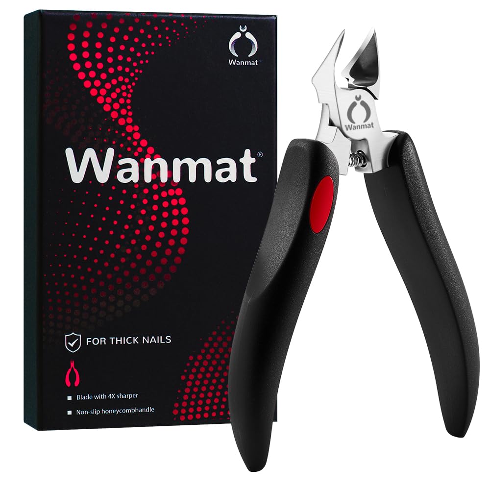 Wanmat Toe Nail Clipper for Ingrown & Thick Nails | Stainless Steel, Soft-Handle for Seniors