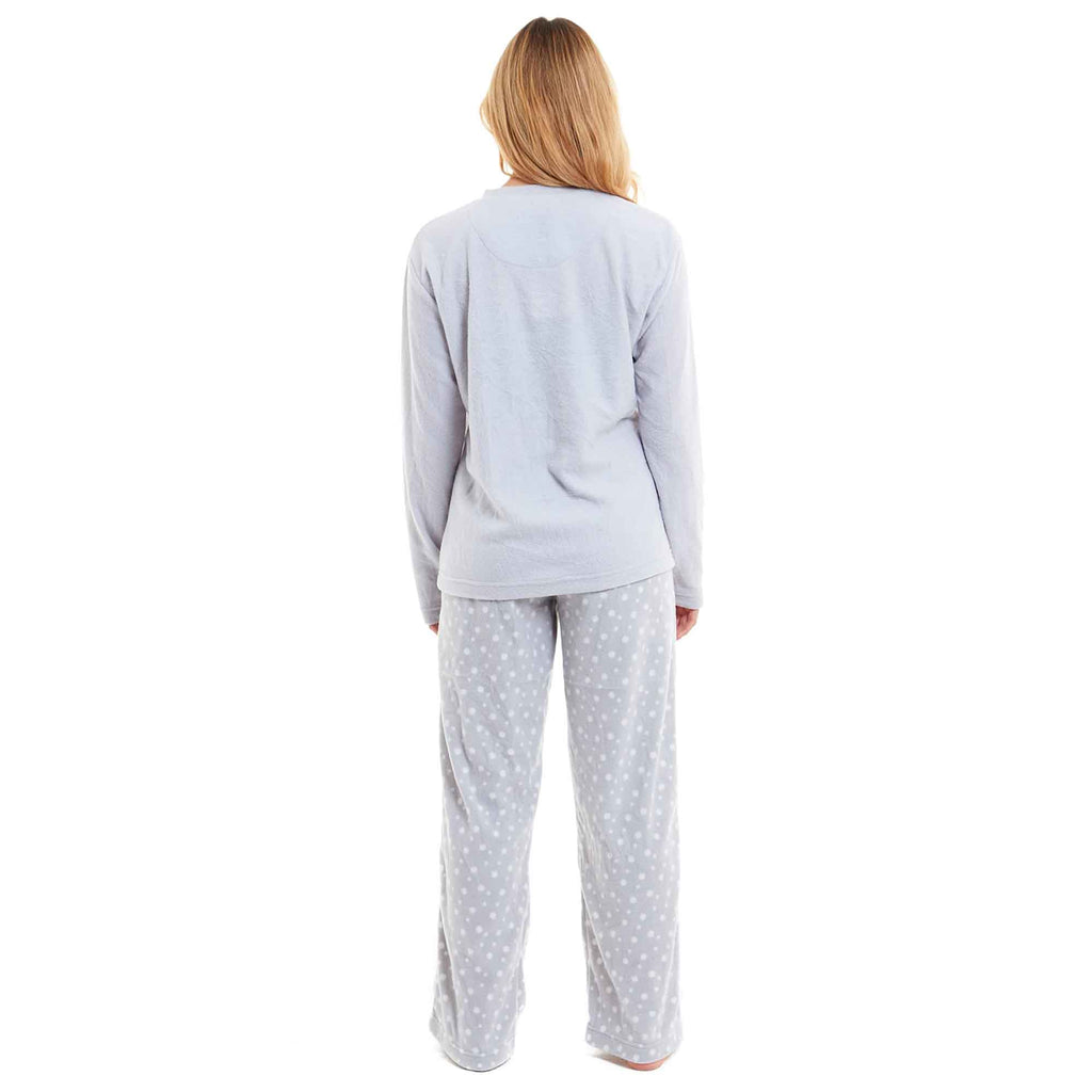 Daisy Dreamer Women's Penguin Polar Fleece Pyjama Set With Hood Embroidered Fluffy Winter