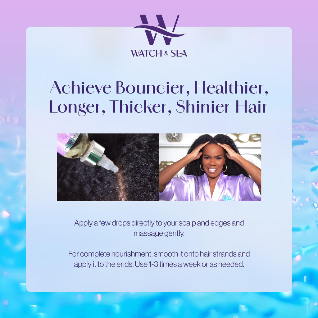 Watch & Sea Strength & Shine Hair Oil – Seaweed & Sea Kelp, 4 oz