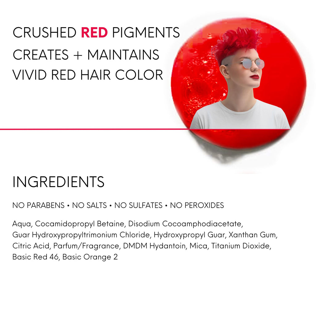 Watercolors Intense Color Depositing Shampoo – Sulfate & Paraben Free, Red 8.5 oz (Pack of 3)