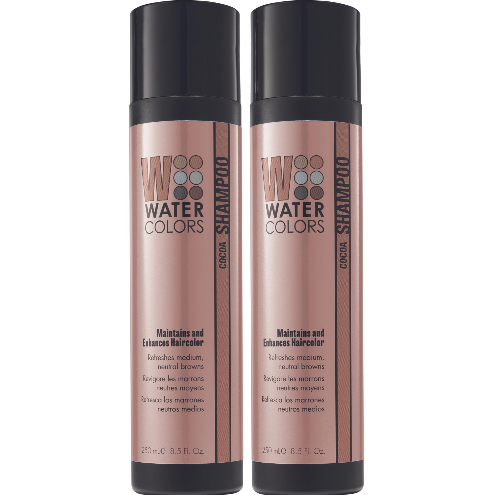 Watercolors by Tressa 3-in-1 Color Depositing Shampoo – Cocoa (2 Count) for Curly, Dry & Normal Hair