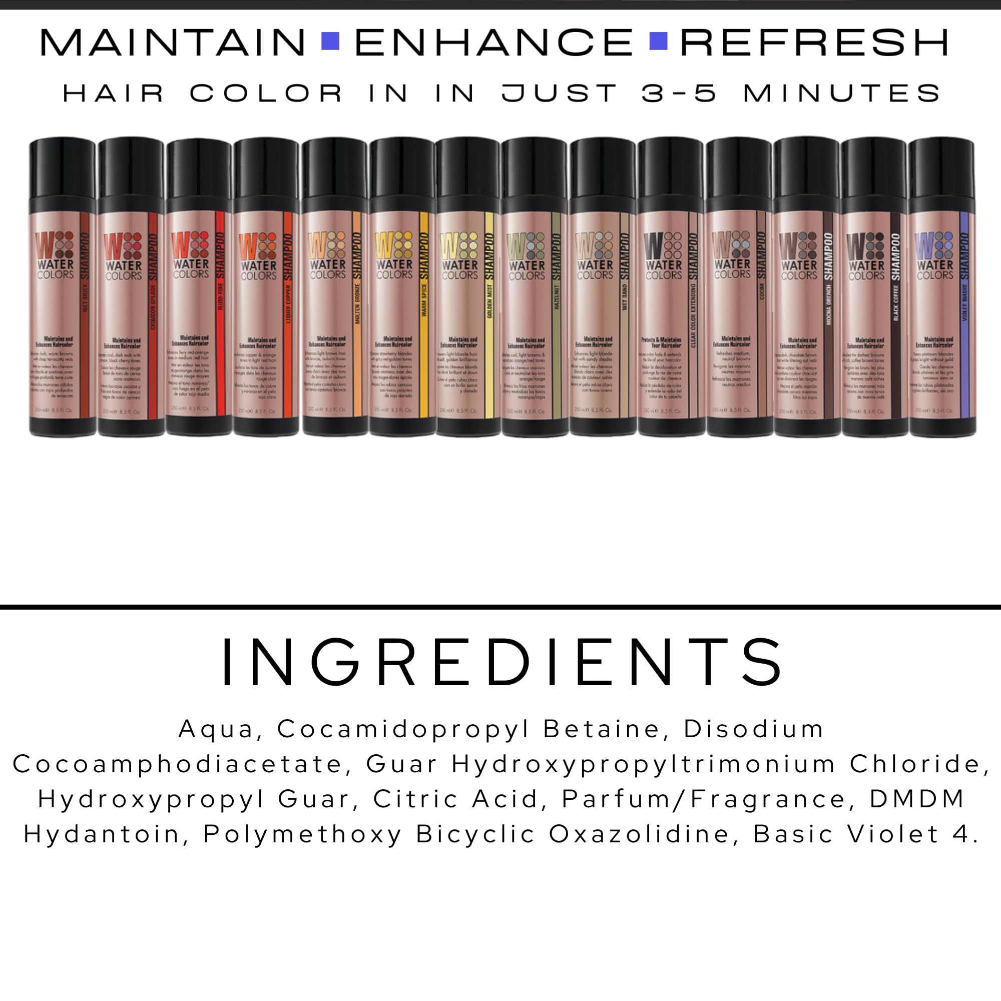 Watercolors by Tressa 3-in-1 Color Depositing Shampoo – Cocoa (2 Count) for Curly, Dry & Normal Hair