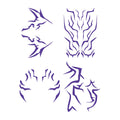Waxkure Anime Purple Temporary Tattoos for Cosplay, Dance & Halloween – 9-Design Set