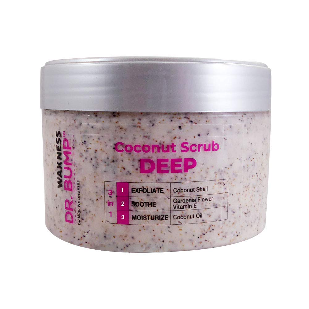 Waxness Dr. Bump Scrub 3 in 1 Coconut Shell – 8.8 oz / 250 g | Post-Wax Exfoliation & Moisturizing