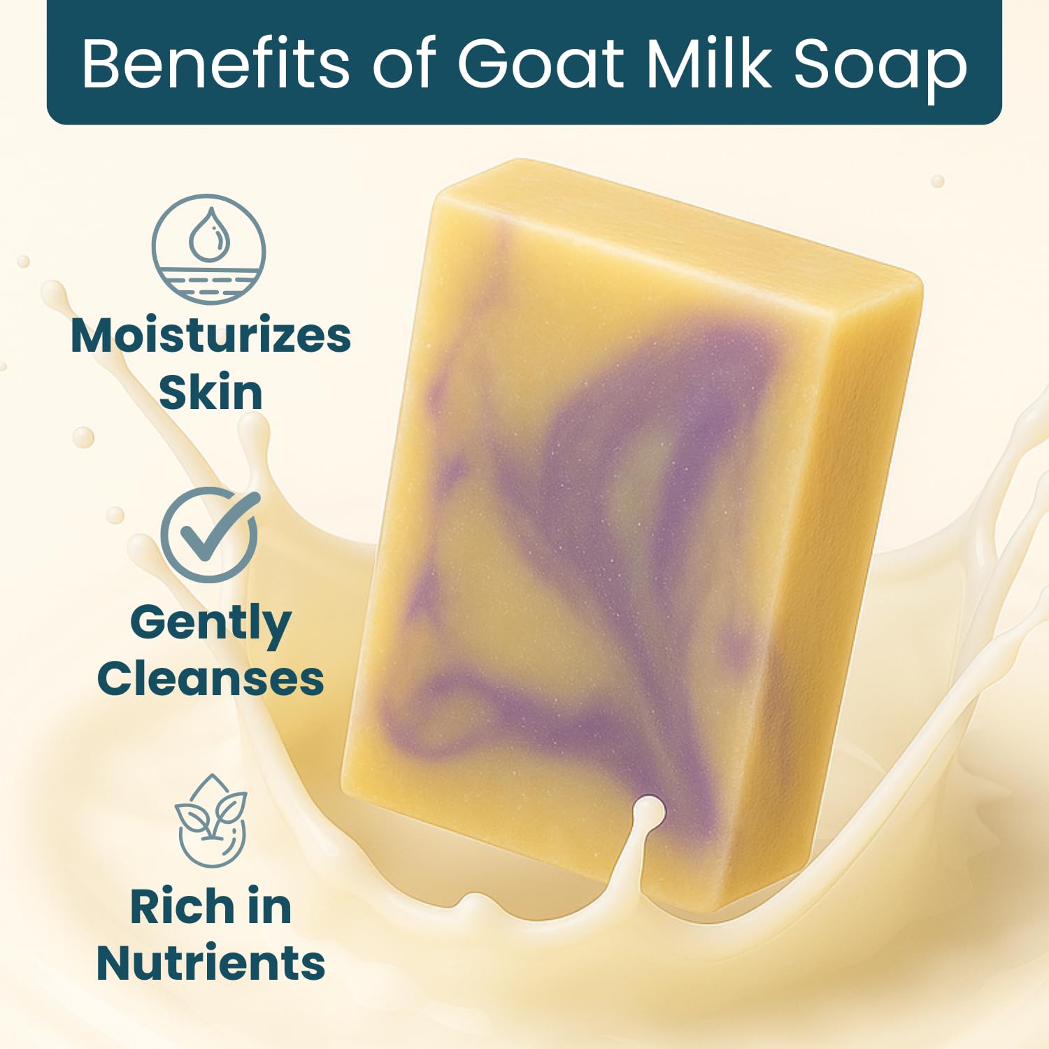 Way Natural French Lavender Goat Milk Soap Bars (3 Pack) – Handmade, 5oz Each