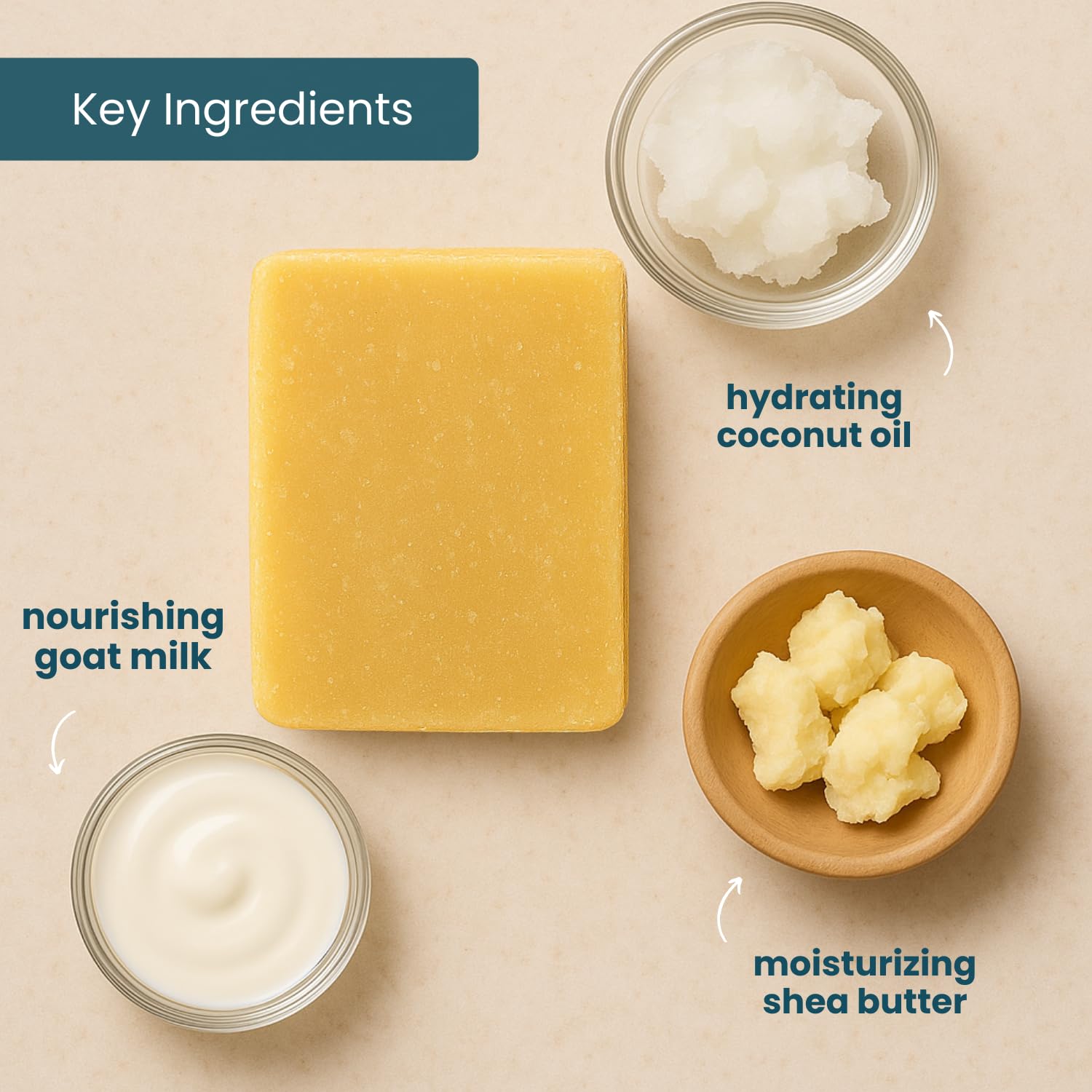 Way Natural Goat Milk Soap Bar 3-Pack – Sandalwood, Charcoal & Unscented | Handmade 5oz