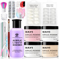 WAYI Acrylic Nail Kit: 58ml Monomer, 4 Powder Colors, Tips & Tools