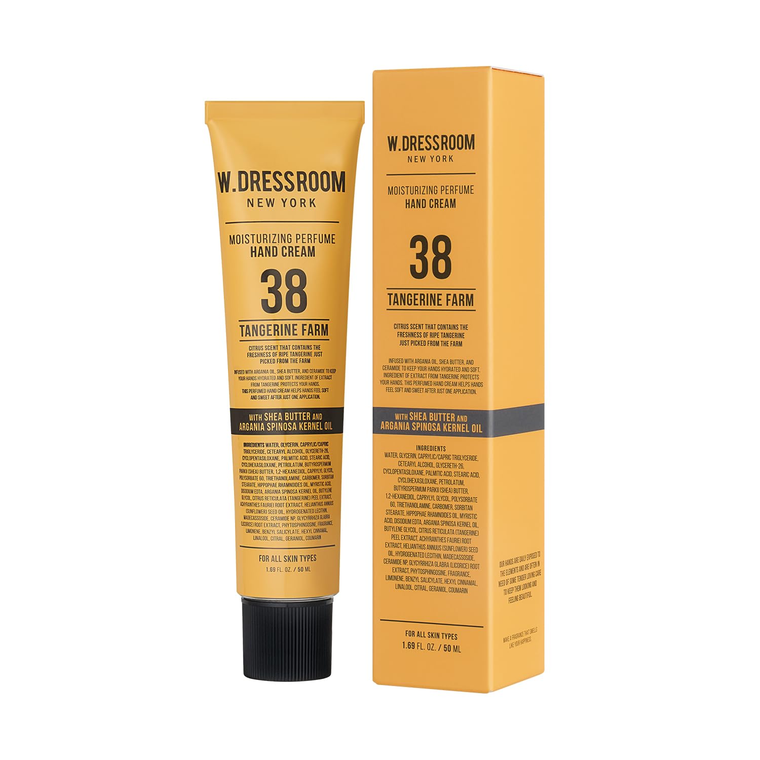 W.Dressroom Moisturizing Hand Cream – Non-Greasy, Quick-Absorbing Korean Hand Lotion, Travel Size 1.69 fl oz (50 ml) Tangerine Farm