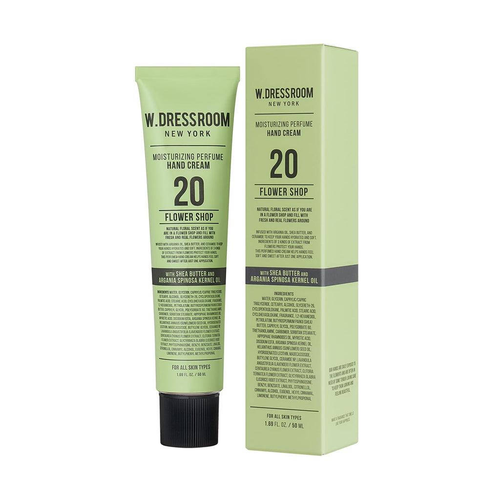 W.Dressroom Moisturizing Hand Cream – Quick-Absorb, Non-Greasy Korean Hand Lotion, Travel Size 50 ml No.20 Flower Shop Scent