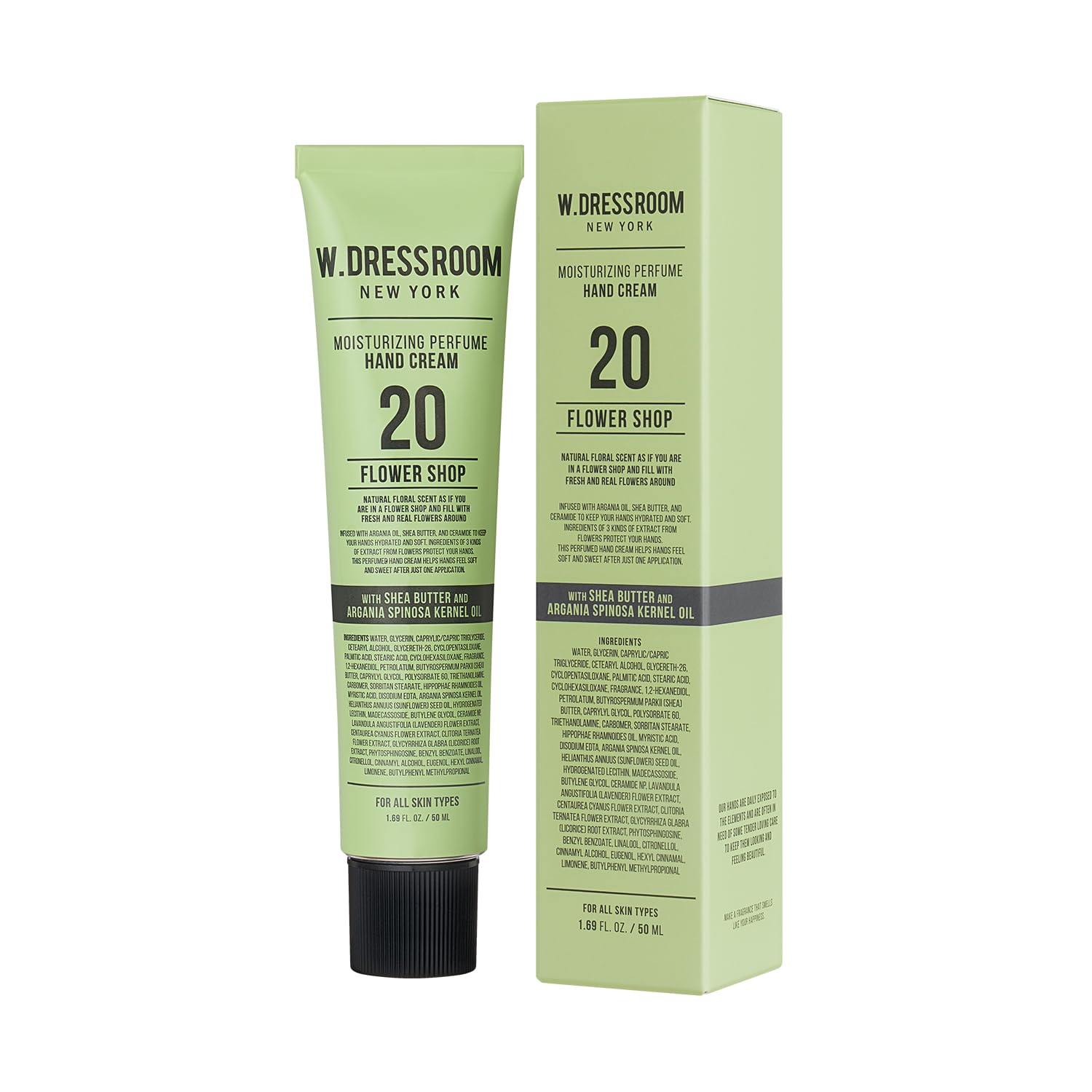 W.Dressroom Moisturizing Hand Cream – Quick-Absorb, Non-Greasy Korean Hand Lotion, Travel Size 50 ml No.20 Flower Shop Scent