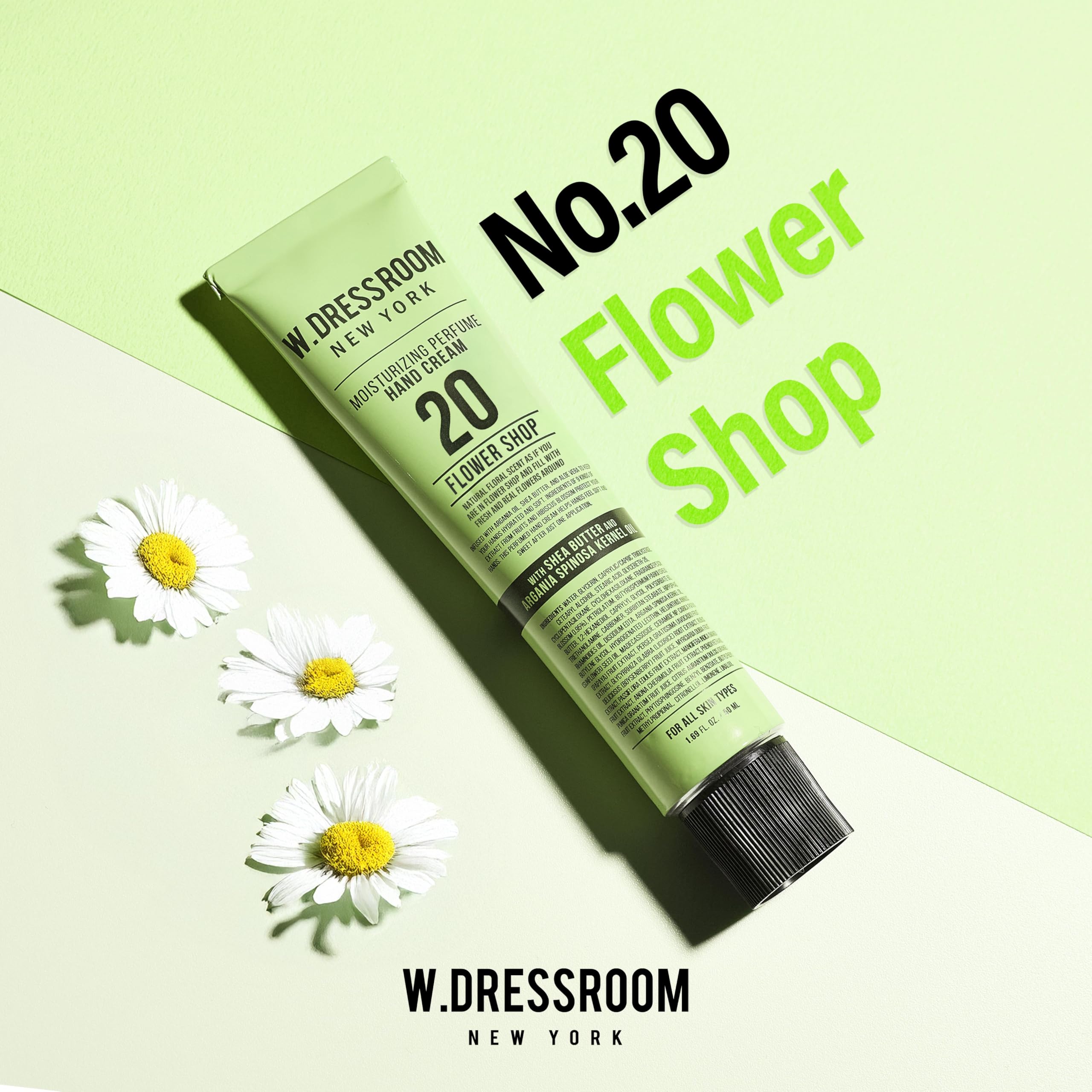 W.Dressroom Moisturizing Hand Cream – Quick-Absorb, Non-Greasy Korean Hand Lotion, Travel Size 50 ml No.20 Flower Shop Scent