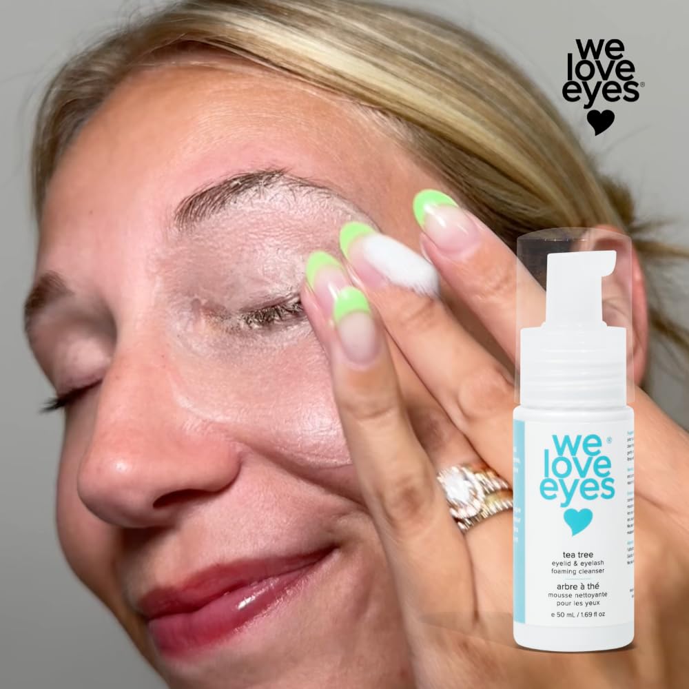We Love Eyes Tea Tree Eyelid Foaming Cleanser - Vegan, Cruelty-Free, Safe for Lash Extensions